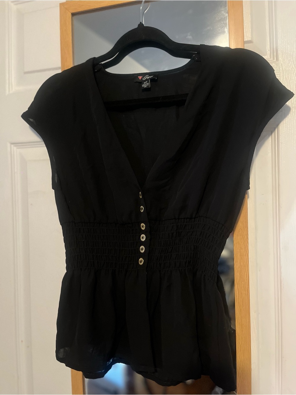 Size S Guess Black Short-Sleeve top, Y2K top, summer blouse